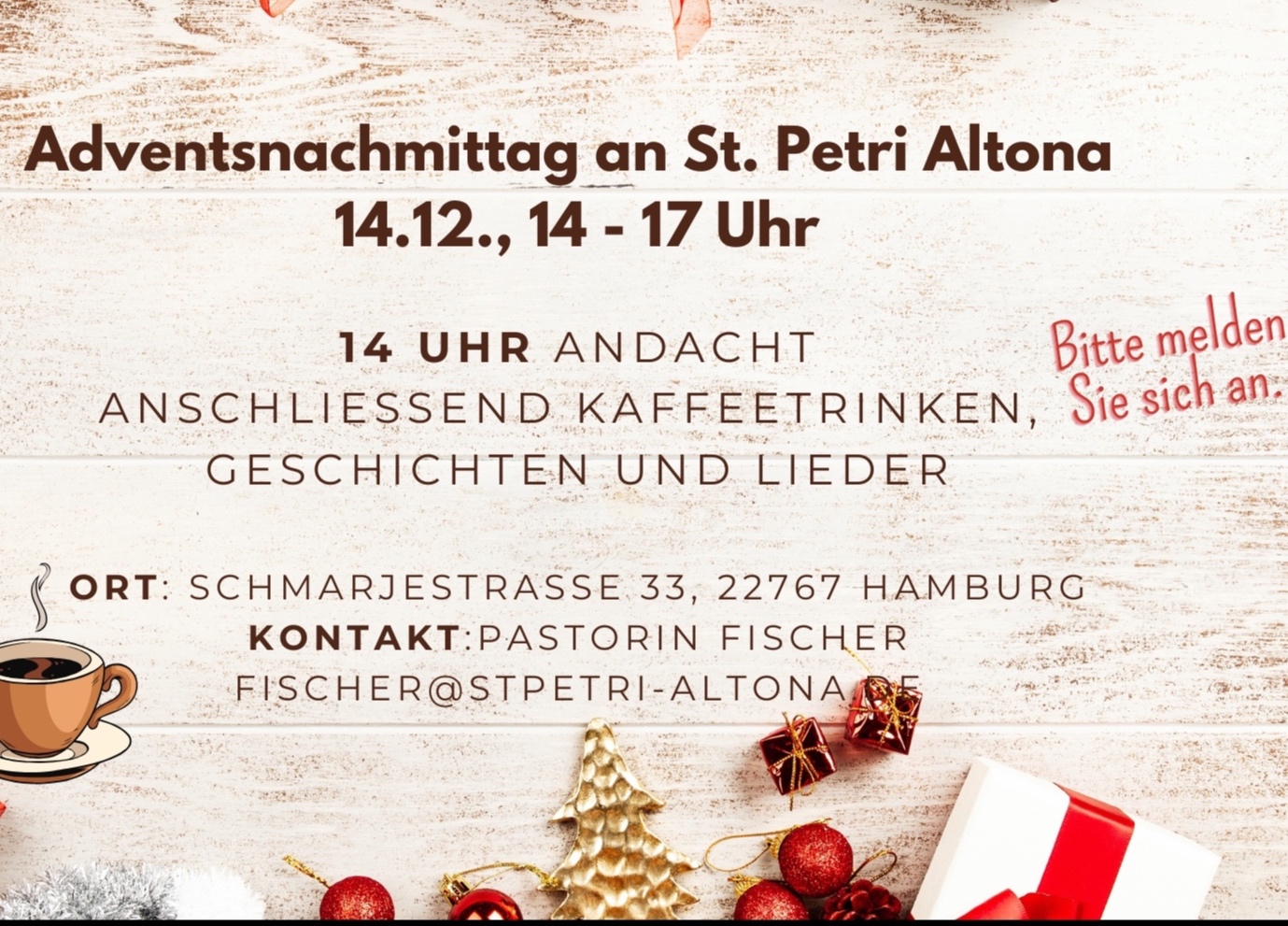 Andacht zum Adventsnachmittag im Gemeindezentrum