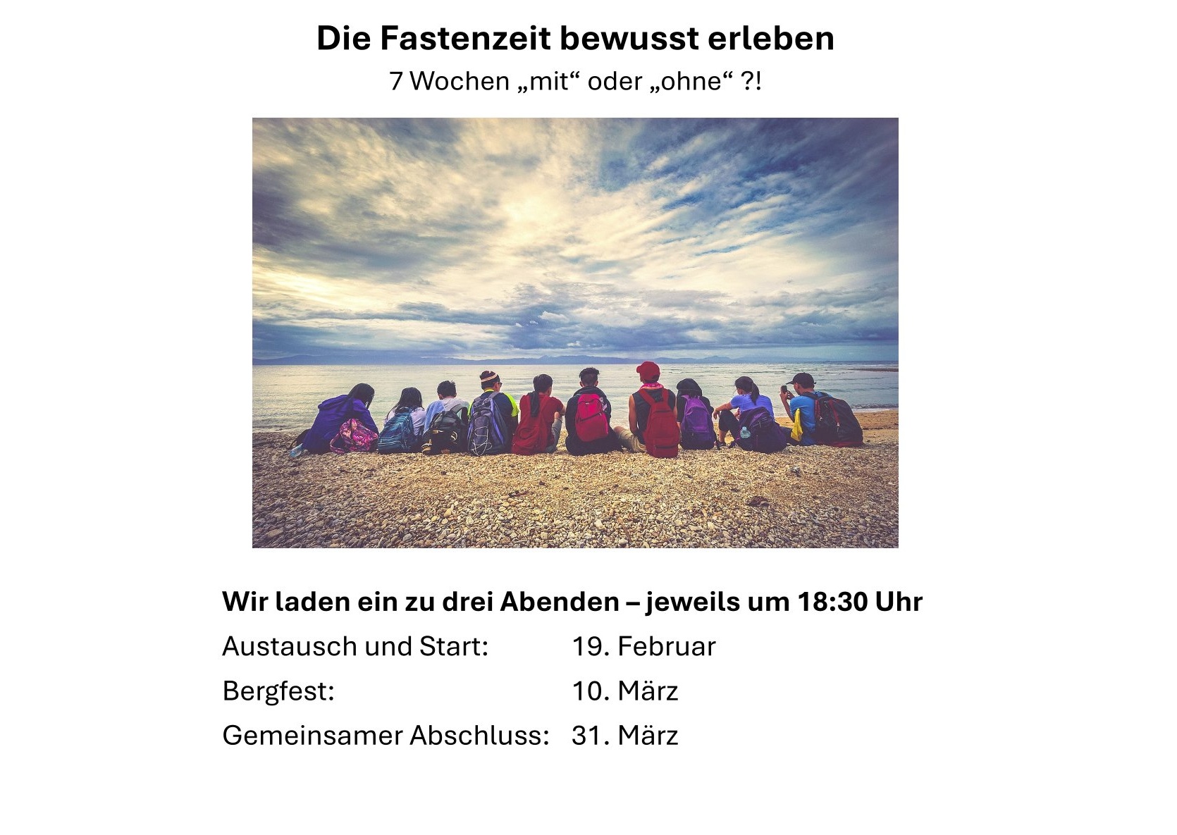 Die Fastenzeit bewusst erleben