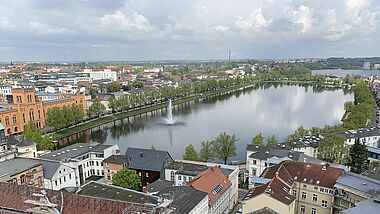 Schwerin von oben - Perspektive vom Dach des Dom 