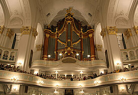 Die Orgel in der Hauptkirche St. Michaelis in Hamburg.