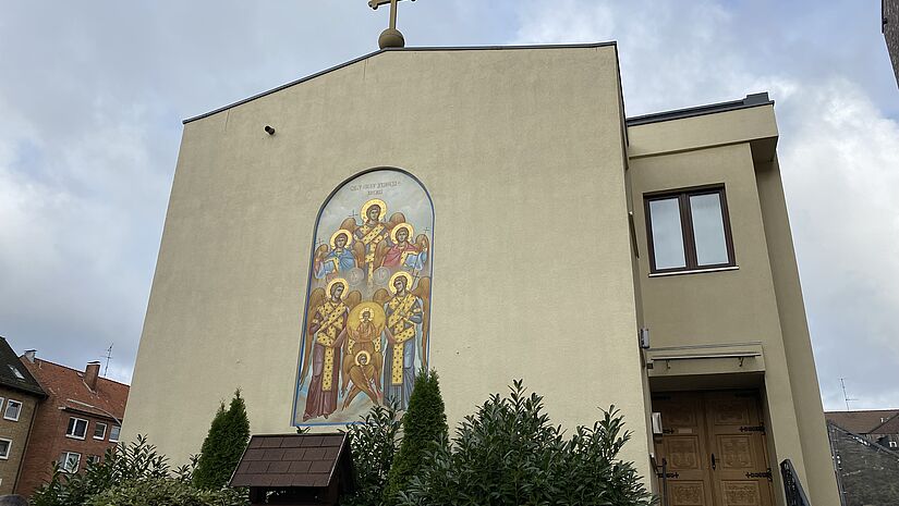 Außenansicht Serbisch Orthodoxe Kirche in Hamburg 