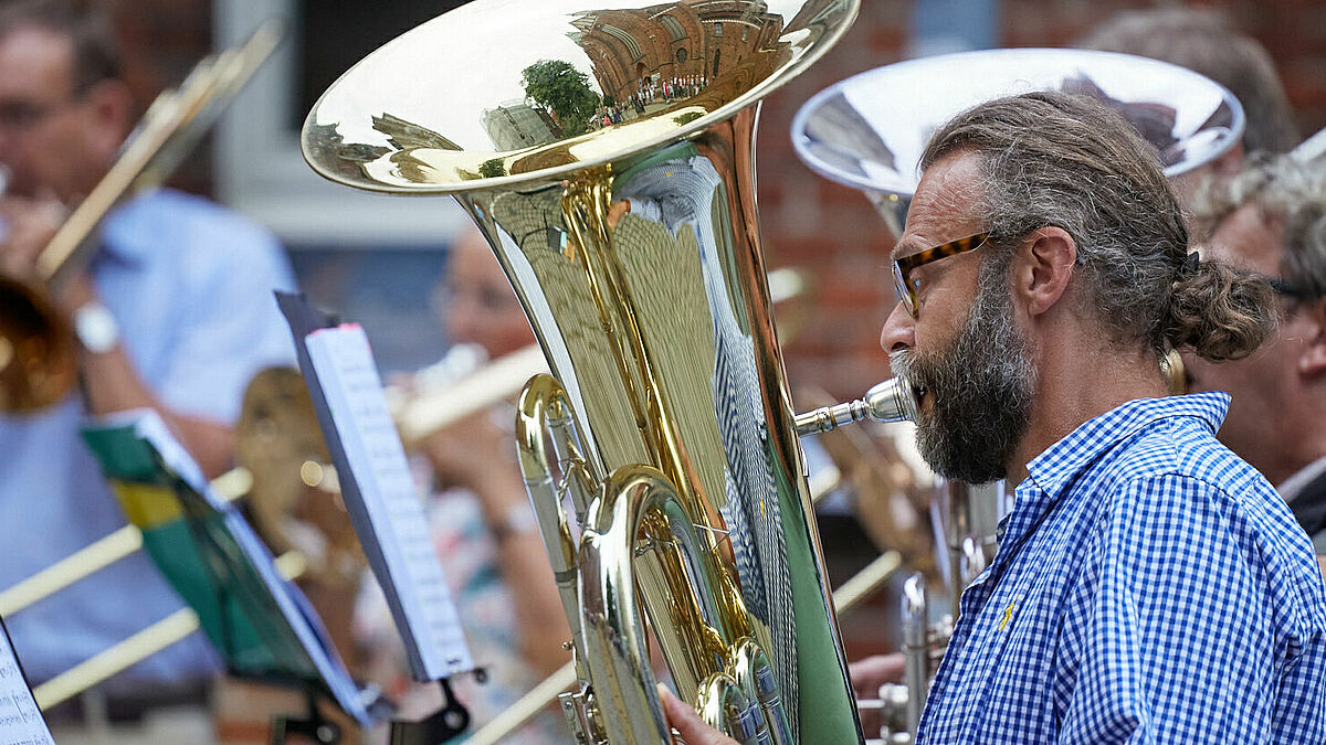 Posaunen beim Chorfest Dreiklang in Schwerin. Foto: Aron Kühne