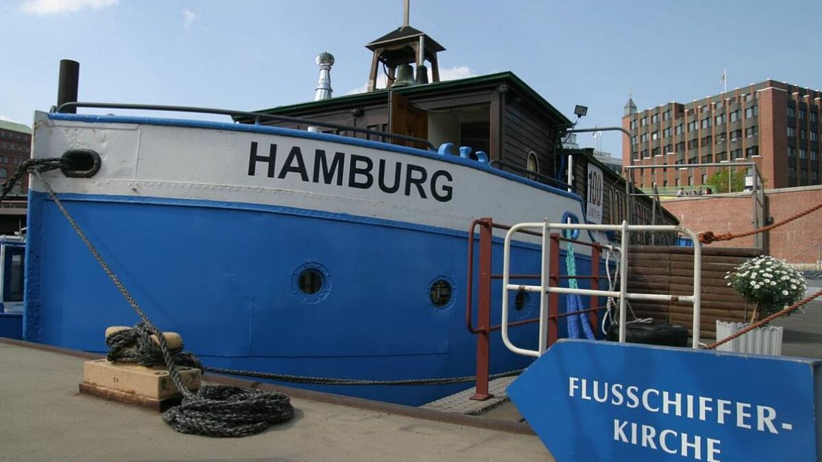 Die Flussschifferkirche in Hamburg.