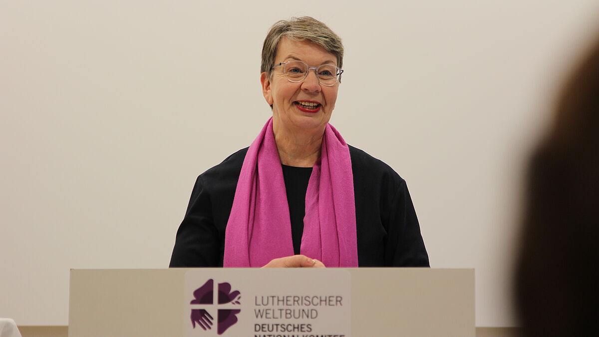 Landesbischöfin Kristina Kühnbaum-Schmidt in ihrem neuen Amt als Vorsitzende des Deutschen Nationalkomitees des Lutherischen Weltbundes.  Foto: Astrid Weyermüller