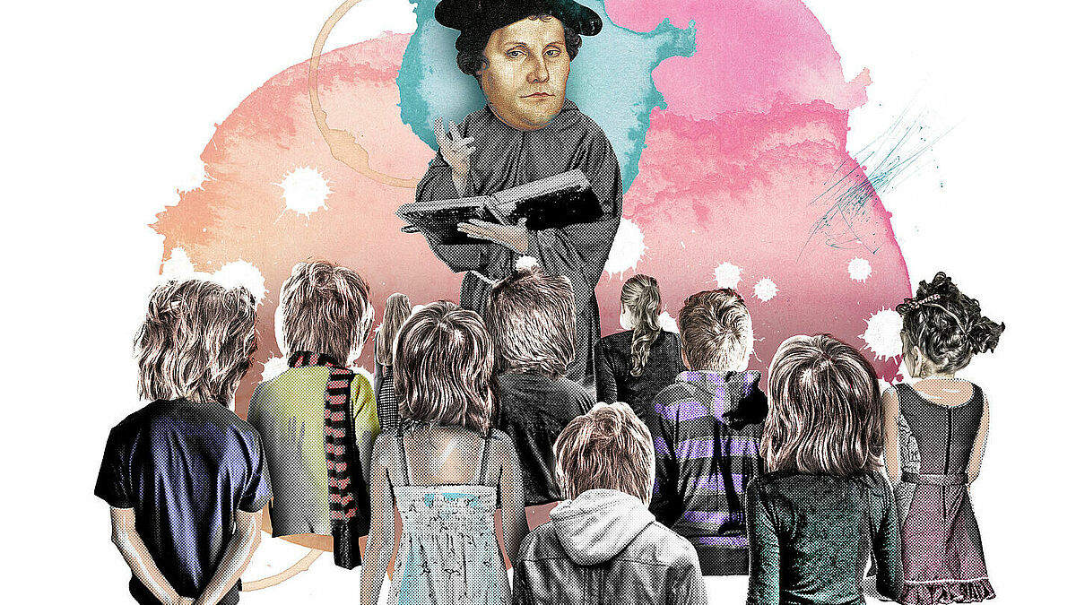 Collage mit dem Reformator Martin Luther zum 500. Reformationsjubiläum 2017. 