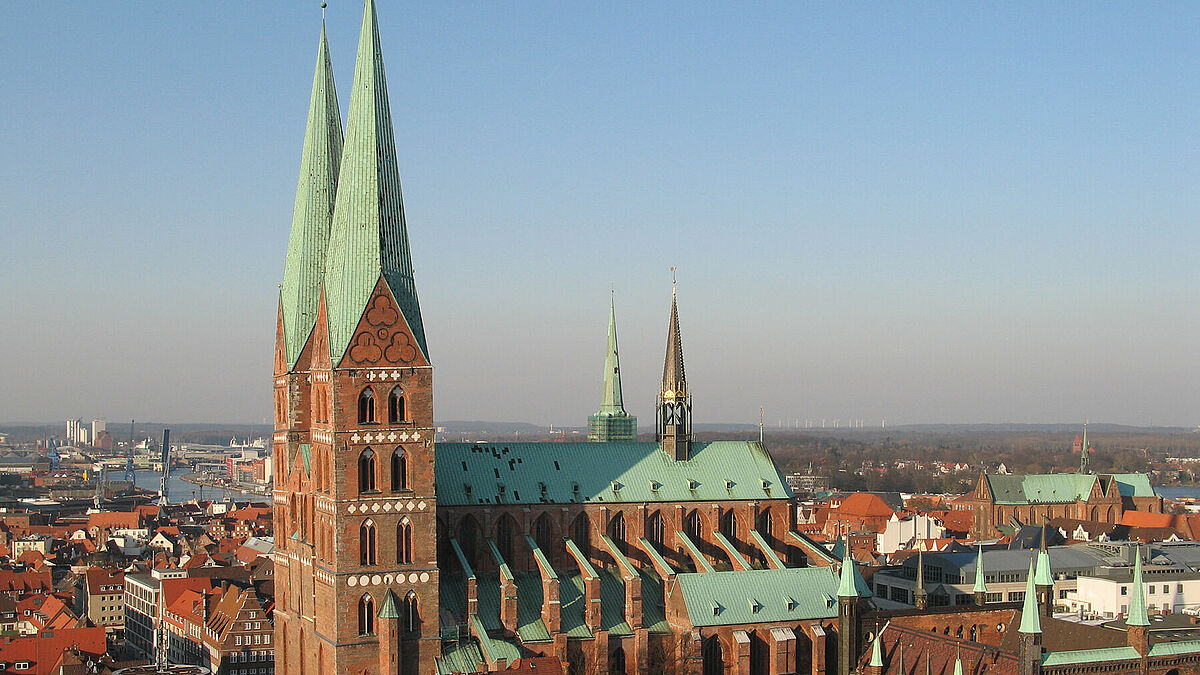 Die zwei Türme von St. Marien in Lübeck stehen auch auf der Agenda von der Kampagne "Sieben Türme will ich sehen" im Jahr 2018.