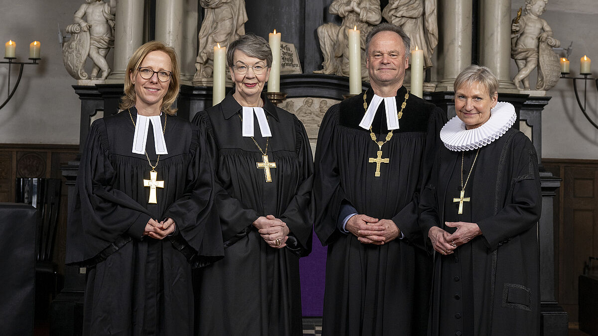 Bischöfin Nora Steen, Landesbischöfin Kristina Kühnbaum-Schmidt, Bischof Tilman Jeremias, Bischöfin Kirsten Fehrs