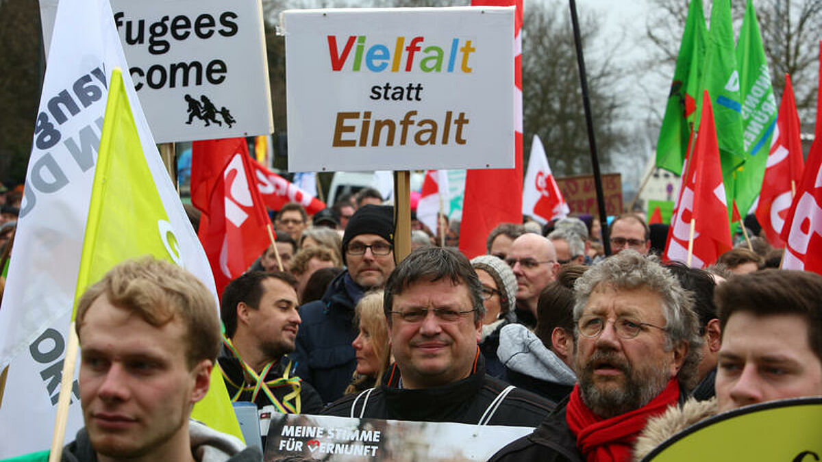 Protest gegen Rechtspopulisten (Symbolbild)