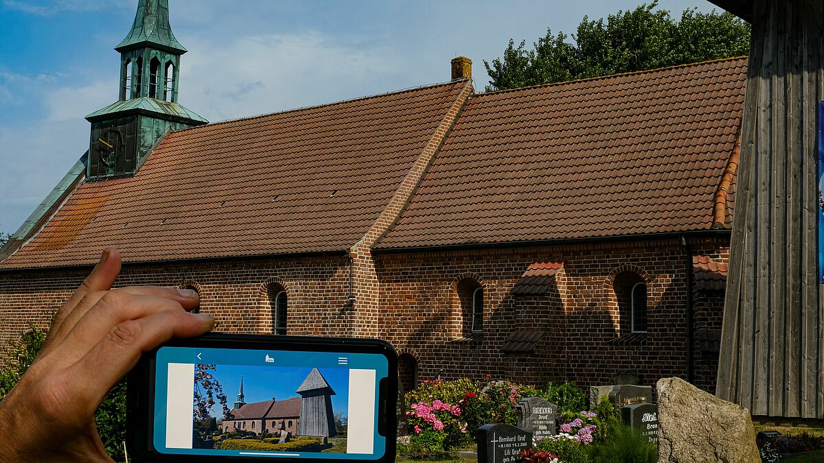 Per App Eiderstedts Kirchen erkunden. Das geht jetzt unter anderem in St. Peter-Ording (Bild), Tating, Oldenswort und Westerhever.