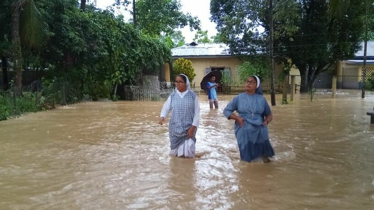 So sah es im August im Überflutungsgebiert in Assam aus.