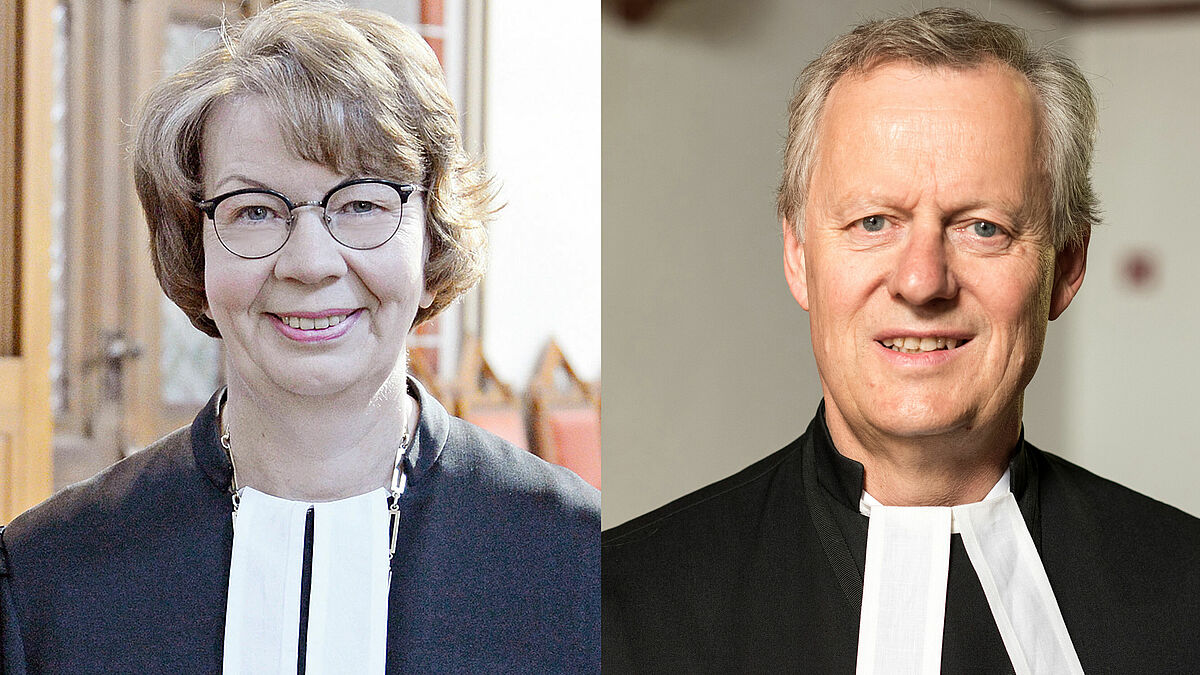 Sie stellen sich der Wahl zur Landesbischöfin oder zum Landesbischof: Kristina Kühnbaum-Schmidt, Regionalbischöfin in der Evangelischen Kirche in Mitteldeutschland (EKM), und Dr. Karl-Heinrich Melzer, Propst im Kirchenkreis Hamburg-West/Südholstein.