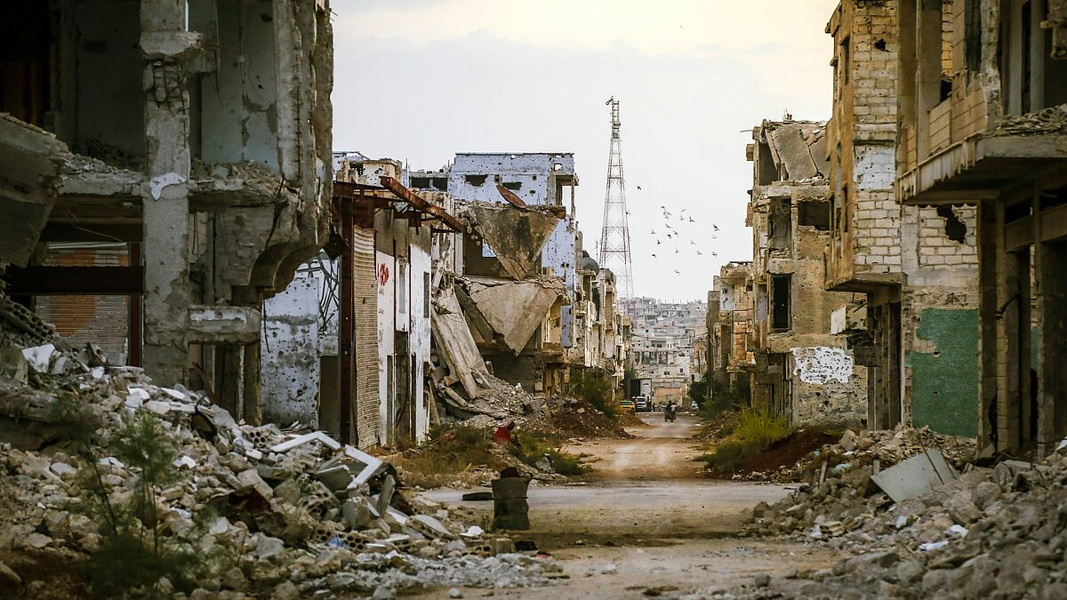 Die Stadt Daraa in Syrien im Jahr 2022. Sie war schon vor zwei Jahren vom Bürgerkrieg zwischen Rebellen und den Anhängern des Regimes Assad besonders hart betroffen. 