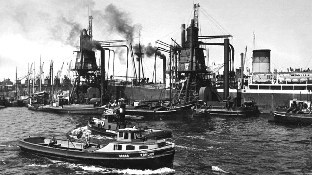 Der Hamburger Hafen 1949. (Symbolbild)