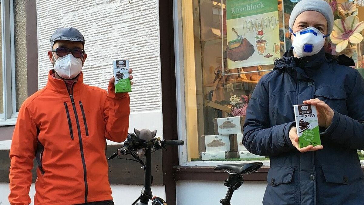 Lieferung per Lastenrad: Bei der Schokofahrt wird diesmal auch der Kirchenkreis Rendsburg-Eckernförde angesteuert. Im Anschluss wird die süße Überraschung an Klimaschützer verteilt. 