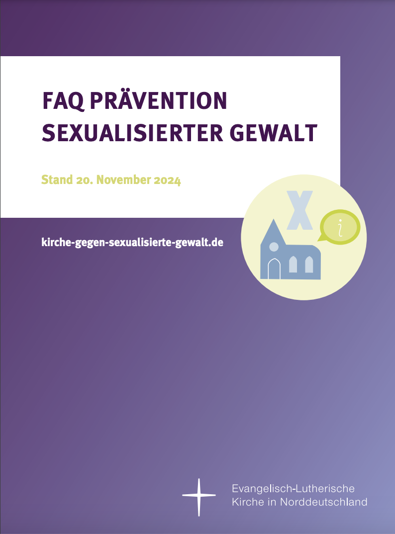 Titelbild lilafarben der FAQ-Broschüre Praeventionsbroschuere FAQ Prävention sexualisierter Gewalt